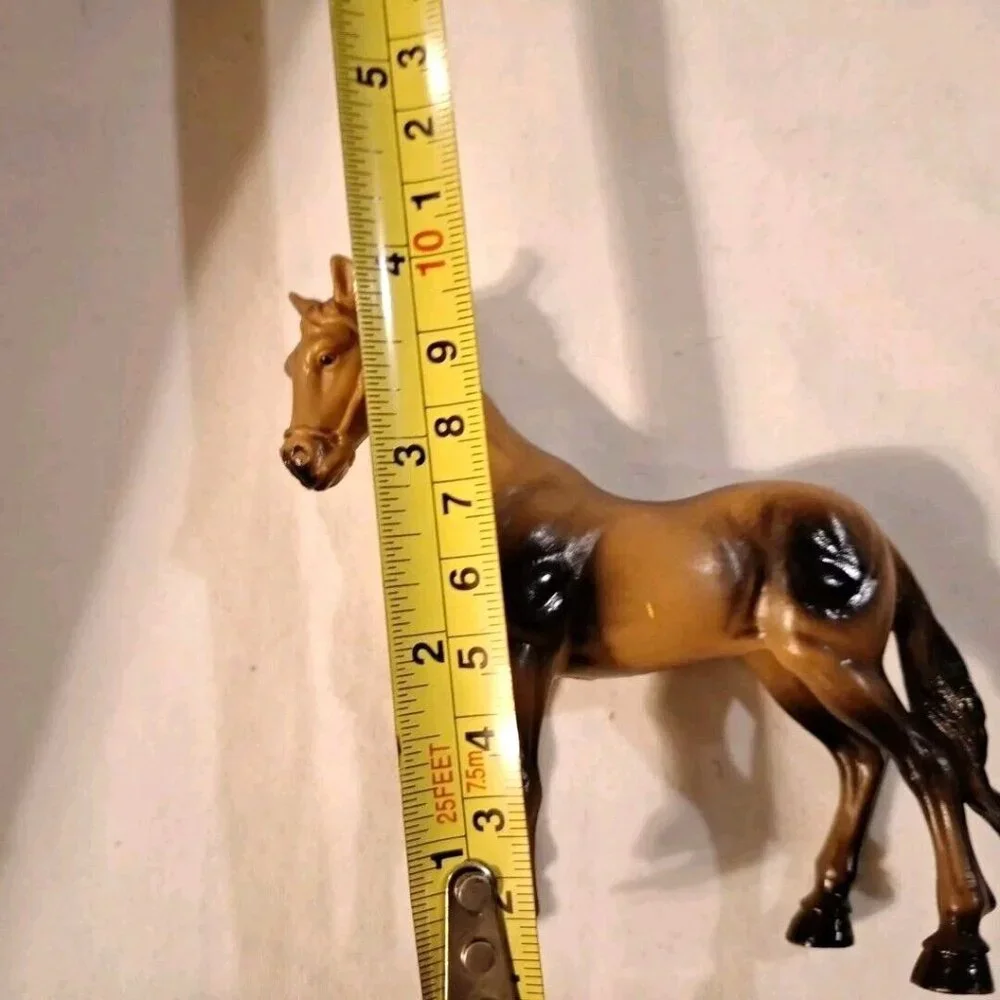 New Ray Hollow Bay Plastic Horse Figure Brown Black Vintage - Picture 8 of 9